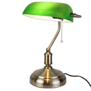 Lampe De Bureau Lampe De Chevet Lampe De Chevet Lampe De Table Lampe De Table Hauteur 36 Cm Les Banquiers Lamp Culot E27 Lampe De Bureau Vieux Laiton Banquiers Lampe Abat Jour En