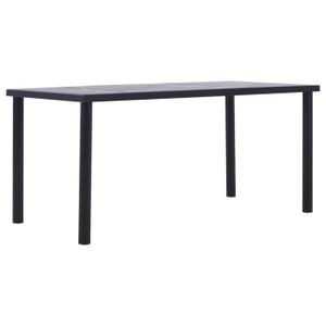 TABLE À MANGER SEULE Table à manger industrielle noire et grise béton 1