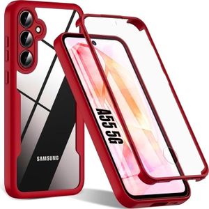 COQUE - BUMPER Coque pour Samsung Galaxy A55 5G Protection 360 Rigide Bordure Renforcée Intégrale Solide - Rouge
