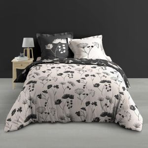 Housse De Couette 220x240 Cm Avec 2 Taies Oreiller 65x65 Cm - Noir