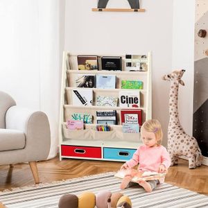 Bibliothèque enfant moderne au style scandinave avec 8 compartiments