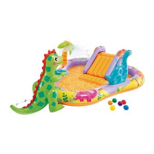 Piscinette gonflable Dino Intex à installer à l'ombre pour rafraîchir les tout-petits