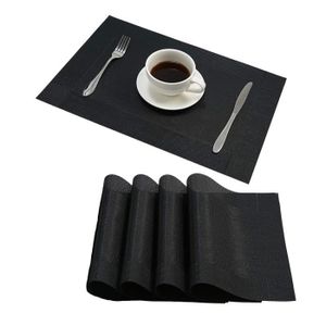 4pcs Sets De Table En Pvc Antiderapage Isolant 45x30 Cm
