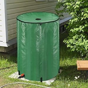 POMPE ARROSAGE NAIZY Récupérateur 750L d'eau de pluie Réservoir d'eau de pluie pliable avec poteaux de support et de valve de vidange, vert