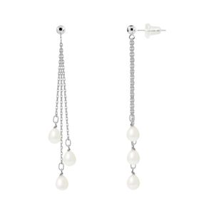 Boucles D'oreilles Pendantes En Argent Massif 925 Avec Perles D'eau Douce Bleutées - Neuf Avec étiquettes, Marque Petugons