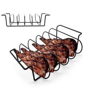 BARBECUE Pwshymi Rack de barbecue 2pcs Support de Rôtissage de Bifteck de Barbecue Antiadhésif en Fer Accessoire Barbecue art livre