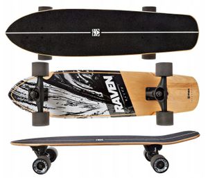 SKATEBOARD - LONGBOARD Longboard Elite RAVEN - Skateboard - Noir - Homme - 81,5 × 21,5 cm - 4 roues