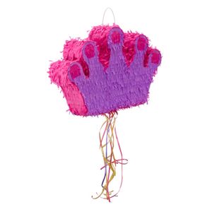 Piñata Relaxdays Pinata Couronne princesse à suspendre pour enfants à remplir anniversaire HxlxP: 31 x 49 x 10 cm, violet-rose