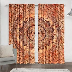 Sophia Art Indien Rouge Ombre Mandala Hippie Rideaux Bohemian psych/éd/élique Rideau de fen/être Panneau de Rideau drap/é Indien Fait /à la Main.