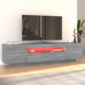 MEUBLE TV FHE - Meuble TV avec lumières LED Sonoma gris 160x35x40 cm - HAUTE QUALITE YOSOO - DX1079
