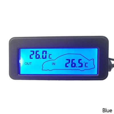 Thermometre LCD Interieur-Exterieur pour Voiture 12V-24V Digital Bleu