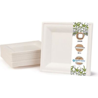 150 Assiettes En Carton Blanc 22 Cm - Jetables, Pour Anniversaire Ou événement - Pratique Et écologique
