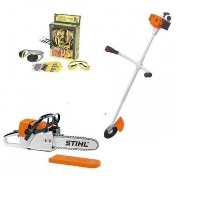 Pack jouet enfant Tronconneuse debroussailleuse equipement de securite STIH Cdiscount Jardin