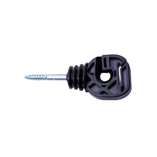 100 Isolateurs à Vis Déportés Pour Clôture électrique - Noir, Tige Galvanisée, 20 Cm - Lot De 100