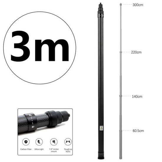 Poignée Rotative 360° Pour Perche à Selfie - Compatible Insta360 One X3/X2/R/Evo - Alliage Aluminium