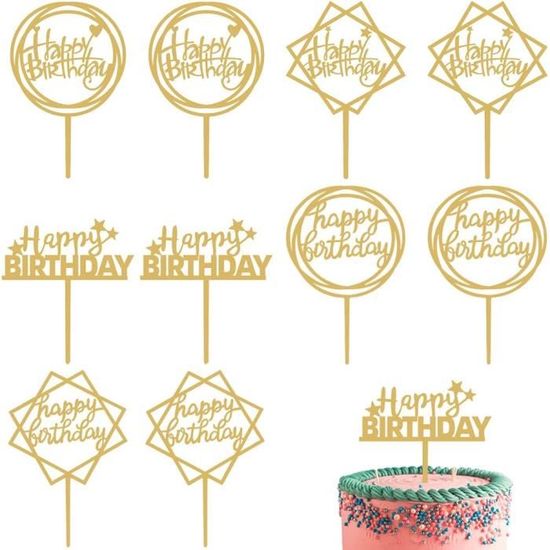 12 Pièces Topper de Gâteau de Joyeux Anniversaire Topper de Cupcake d'Anniversaire en Acrylique Décorations de Pics de Gâteau pour Fête d'Anniversaire 12 Pièces Topper de Gâteau de Joyeux Anniversaire Topper de Cupcake d'Anniversaire en Acrylique Décorations de Pics de Gâteau pour Fête d'Anniversaire