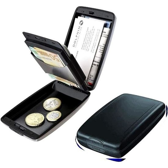 Porte-Carte Crédit DODENSHA - Portefeuille Homme RFID Cuir Noir