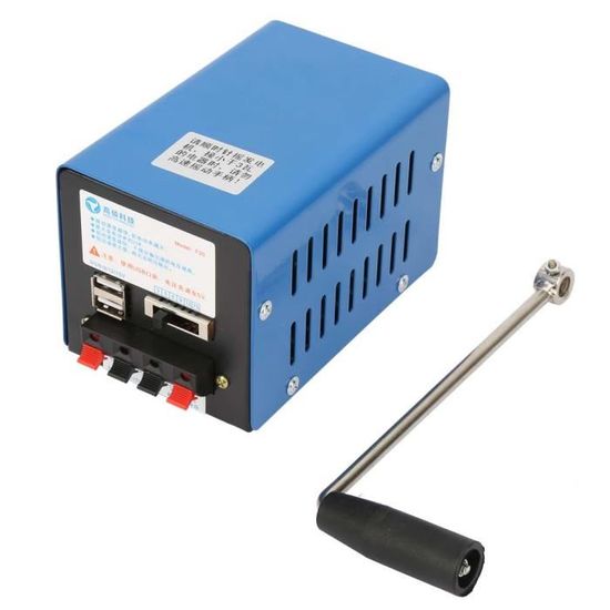 Générateur Portable à Manivelle 20W - Dynamo Manuelle De Secours Pour Camping, Urgence | Chargeur USB Pour Téléphone, Radio | Source Alimentation Externe