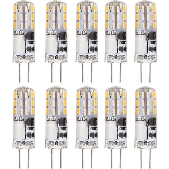 10pcs 12v ampoules bi broches, ampoule LED G4, pour lustre, plafonnier lampe de ventilateur de plafond, lampe d'armoire