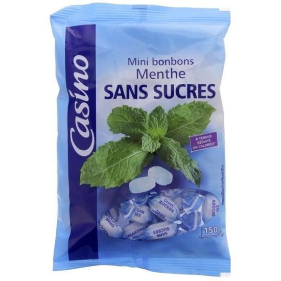 CASINO Mini bonbons à la menthe sans sucres - 150 g - Cdiscount Au quotidien