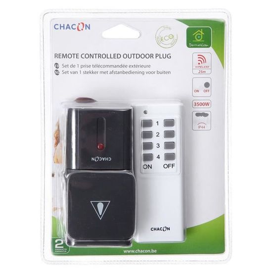 CHACON Kit 1 prise extérieure télécommandée avec télécommande - Cdiscount  Bricolage