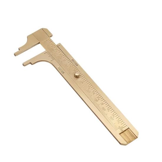Jauge Coulissante En Laiton Vintage - Double échelle Mm/pouces - 100mm - Haute Précision Pour Bricolage