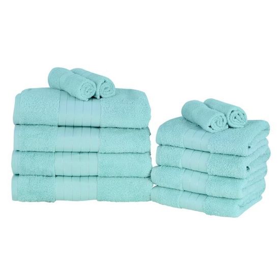 Serviettes De Bain 100% Coton égyptien Dreamscene - Lot De 10 - Gris Argenté - Luxe, épaisse Et Ultra-absorbante