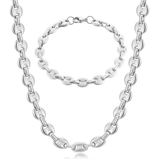 Chaîne Maille Grain De Café Pleine Argent 925 - Manillon