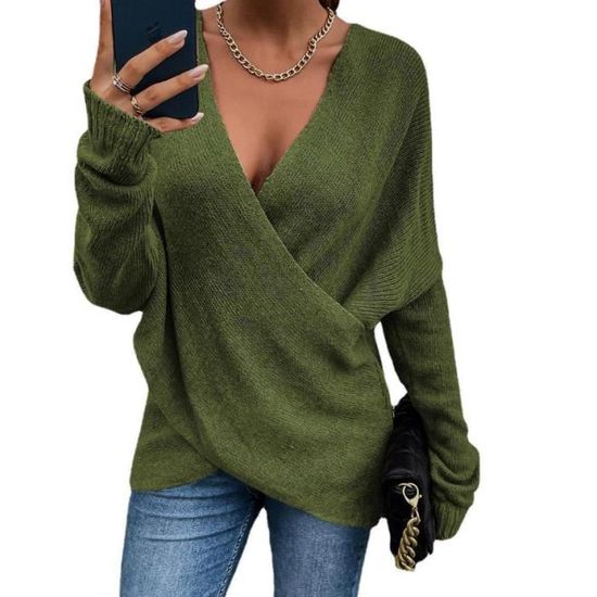 Pull coeur croisé femme discount