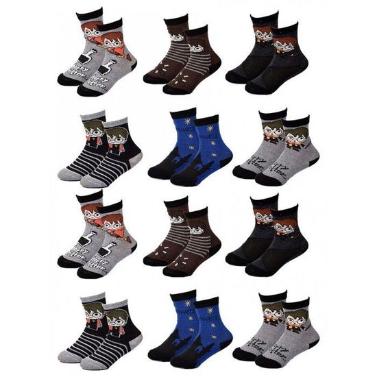 Pack De 12 Paires De Chaussettes Homme Licence - Dessins Animés, Films - Assortiment Surprise - Coton Majoritaire
