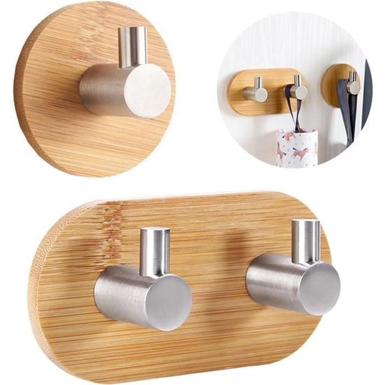 Lot De 2 Supports De Balai En Acier Inoxydable 304 Auto-adhésif Très Résistant à Fixation Murale Avec Clip De Rangement Multi-usage Pour Garage, Cuisine Et Salle De Bain