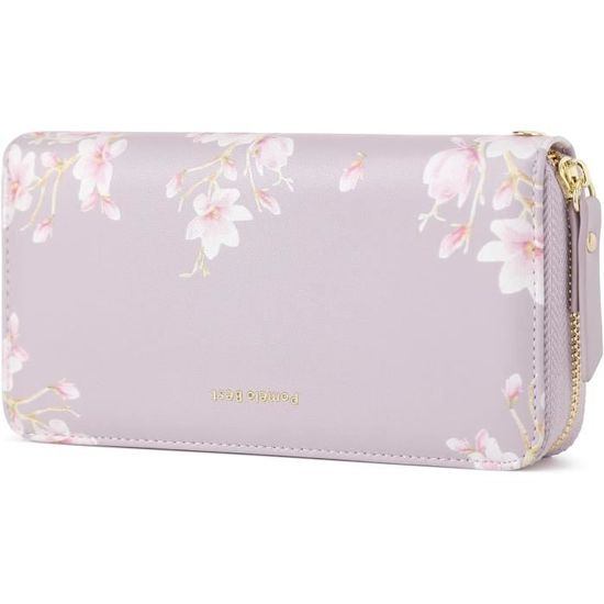 FuninCrea Grand Portefeuille Femme Cuir PU Rouge – 12 Cartes, Compartiments Zip, Dragonne Amovible