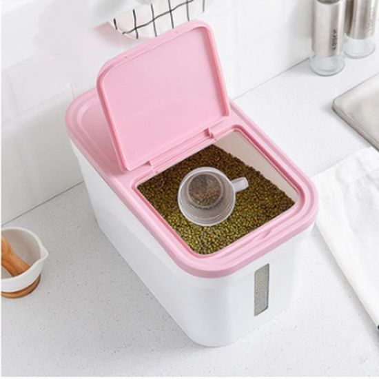 Récipient à Riz Hermétique ZgoEC 11 Litres - Avec Verre Doseur - Stockage Farine, Céréales, Pâtes - Sans BPA