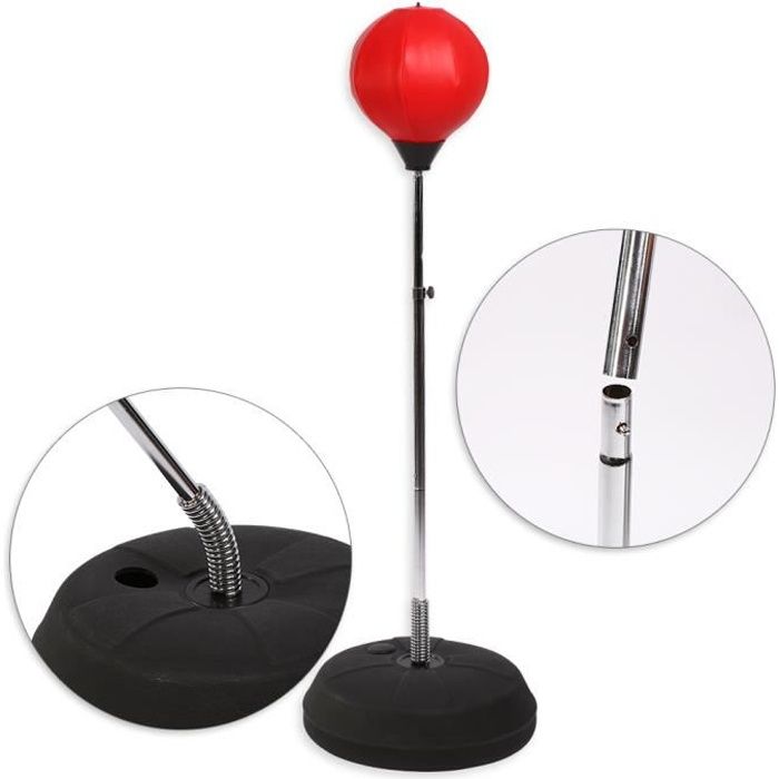 YUL Sac de Frappe, Boxe Hauteur Réglable, Punching Ball sur Pied pour Entraînement Enfant Adulte avec Gants de Boxe, Pompe