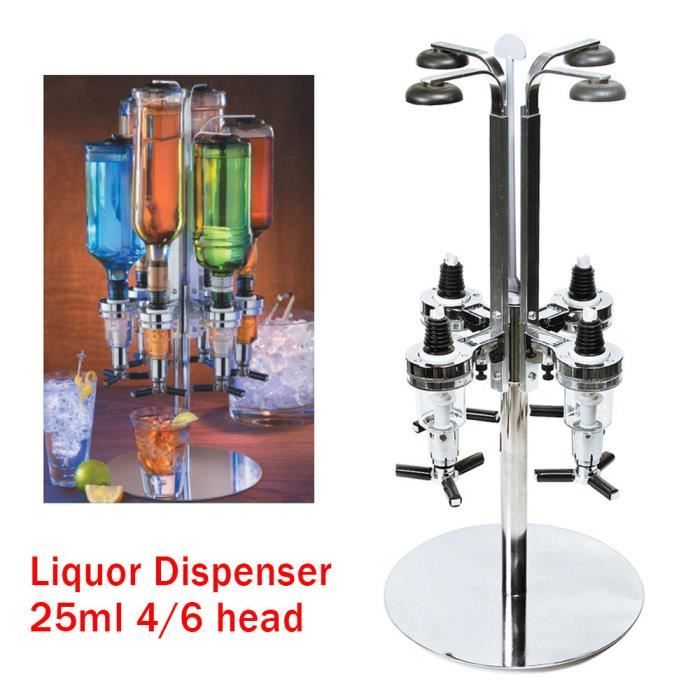 Casier à vin mural avec 4 têtes - 25 ml/Distributeur d'alcool monté bouteille