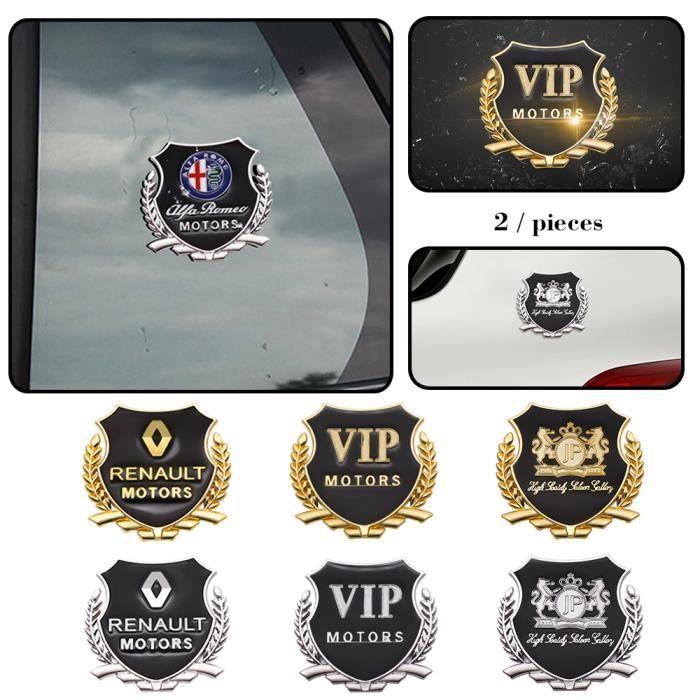 2 pièces 3D métal voiture style côté porte Badge autocollants fenêtre latérale emblème décalco - Modèle: Or For Audi - ANQCCTB04976