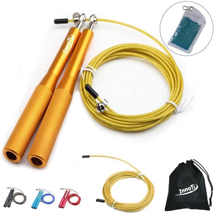 InnoTi Corde à Sauter Crossfit - Fitness Jump Rope à Grande Vitesse pour la Boxe - Corde à Sauter Sport L&ea106