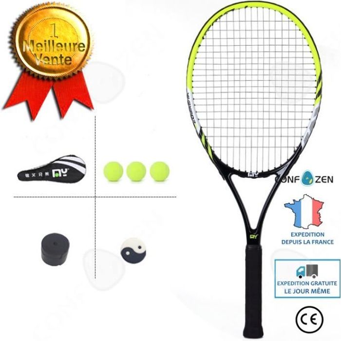 CONFO® Raquette de tennis carbone composite carbone aluminium one adulte