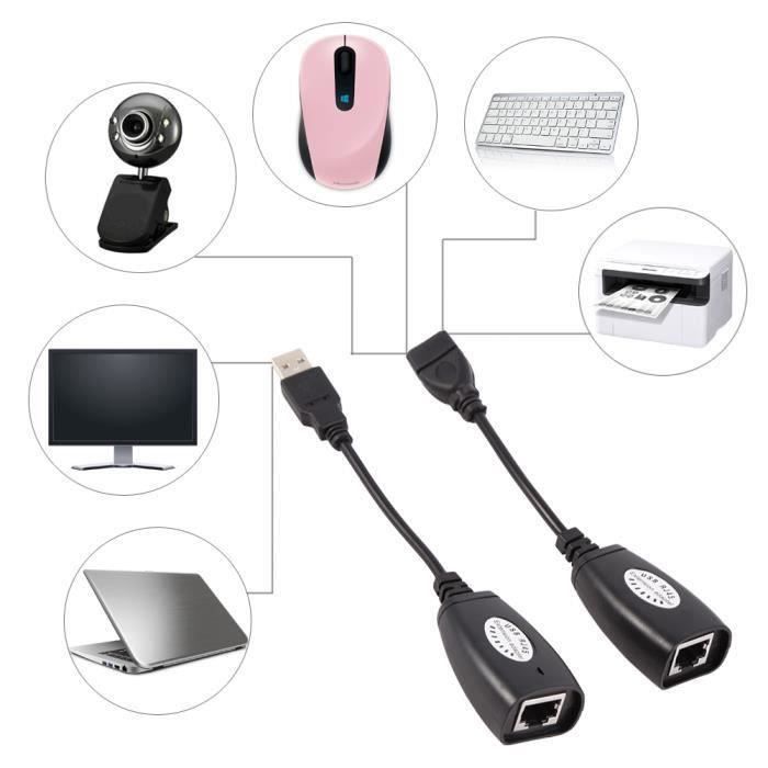 Adaptateur Réseau Câble Usb 2.0 Vers Rj45 Hub Extension Ethernet Rj 45 Mâle Adaptateur D 'Extens