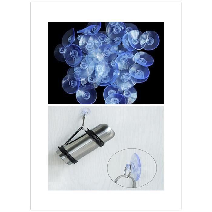 100 Pièces Ventouse Transparent,Ventouse 40mm Plastique,Ventouse Coussinets sans Crochets,Bien Puissant pour Les Décorations