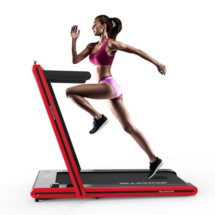 GEARSTONE Tapis de Course, Fitness sur Tapis Roulant, Machine de Marche et Jogging avec Moniteur LCD Bluetooth