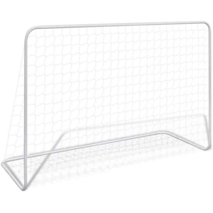 vidaXL Cage de Football Acier Blanc But de Football Cage de Gardien A153