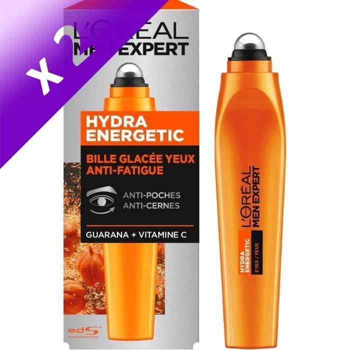 L'Oréal Men Expert Hydra Energetic Roll-On Yeux - 10 ml (Lot de 2)
