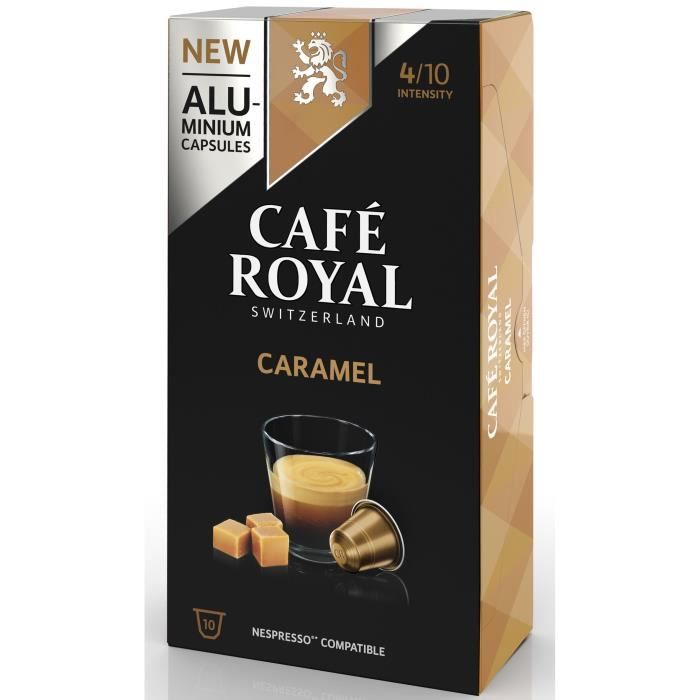 CAFE ROYAL Lot de 10 Cafés Compatible Nespresso Alu Caramel - 10 dosettes