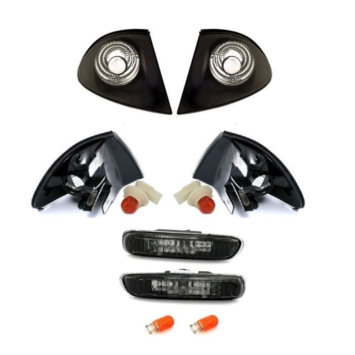 4 CLIGNOTANT AVANT + LATERAUX NOIR CRISTAL BMW SERIE 3 E46 BERLINE PHASE 1 DE 05/1998 A 08/2001