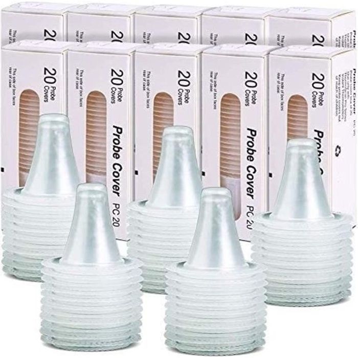 Embout Thermometre Braun, Ezlife 200 Pcs Embouts Thermoscan Braun Jetables Filtre Universelle Embout Thermomètre Auriculaire