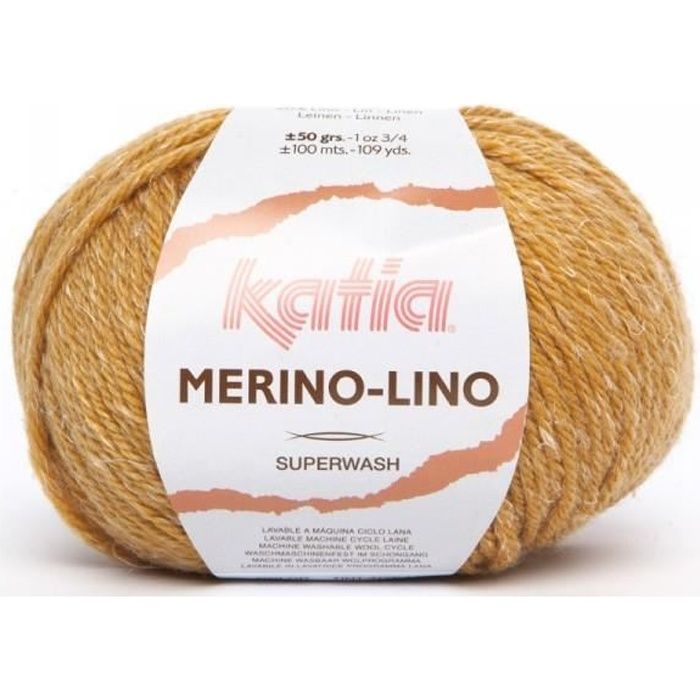 Laine MERINO LINO - Katia 508 Moutarde