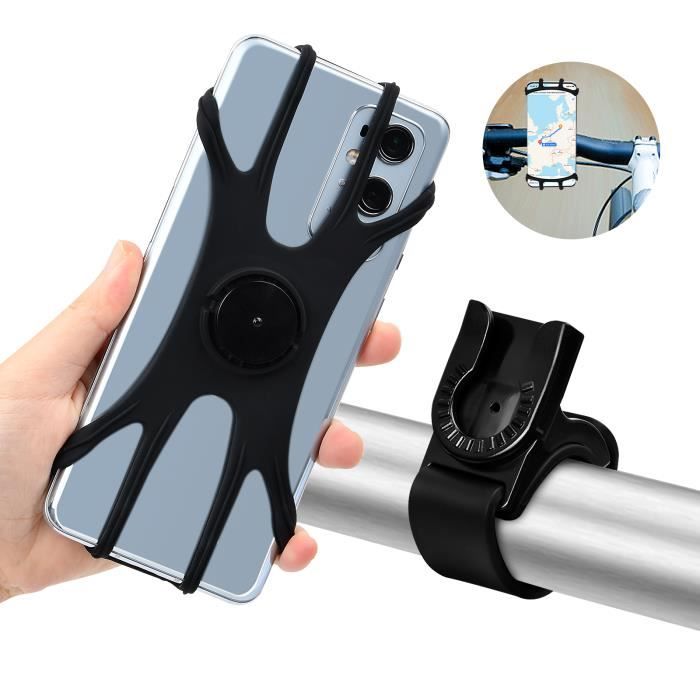 Support Téléphone Vélo, Universel Support Vélo Moto du Guidon avec 360° Rotation Pour 4-7 Pouces Porte Smartphones