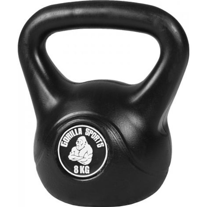 Kettlebell plastique noire de 8 KG - haltère russe