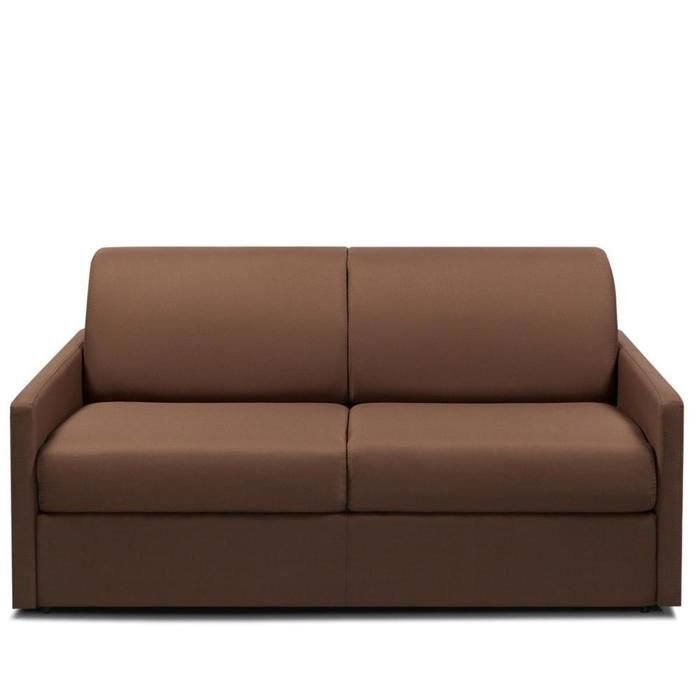 Canapé convertible PARADISO RAPIDO 140cm matelas 14cm tissu marron chocolat marron Inside75